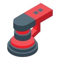 Red and grey orbital sander polishing machine on white background vector
