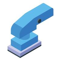 Electric sander smoothing surface with precision, isometric view vector