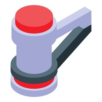 Floor polishing machine with red button and handle for cleaning surfaces vector