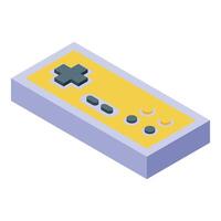Yellow retro gamepad controller providing entertainment and nostalgia vector