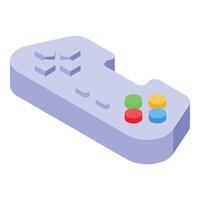 Retro game controller, playing classic arcade games with isometric style vector
