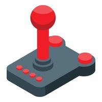 Retro joystick bringing gaming nostalgia with red buttons and gray base vector