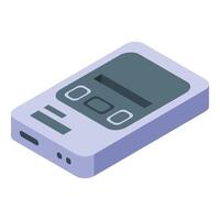 Retro mobile phone showing isometric projection and vintage design vector