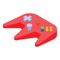 Red gamepad controller providing immersive gaming experience vector