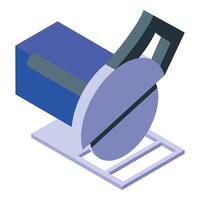 Electric hand grinder cutting material isometric view vector