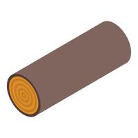 Freshly cut log showing growth rings in isometric view vector