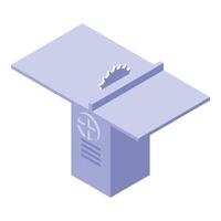 Circular saw cutting woodworking tool on isometric projection background vector