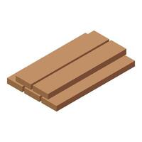 Stack of wooden planks creating an isometric structure vector