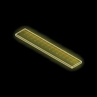Neon ruler glowing on dark background symbolizing measurement vector
