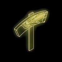 Neon sign showing direction on black background vector