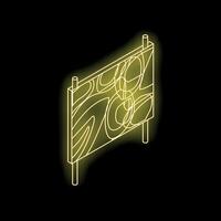 Neon sign showing a blank canvas standing on a black background vector