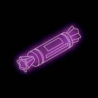 Neon candy bar shining on dark background isometric view vector