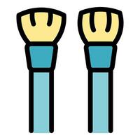 Makeup brushes used for applying cosmetics, creating a beauty routine icon vector