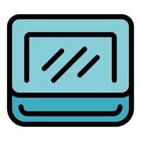 Modern convection oven with heating element icon representing cooking vector