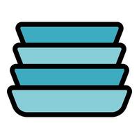 Stack of trays organizing kitchen countertop for baking vector
