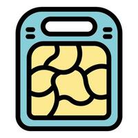 Ultrasound machine showing gallbladder with stones icon color outline vector