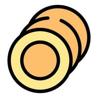 Fresh cassava vegetable root showing slices icon vector
