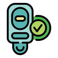 Nfc payment system showing successful transaction icon vector