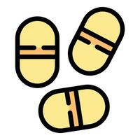 Three yellow pills representing medical treatment and healthcare industry vector