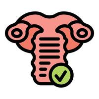 Human thyroid gland receiving check mark for healthy functioning vector