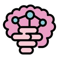 Pink brain showing neural network generating ideas vector