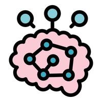 Human brain creating new neural connections with artificial intelligence vector