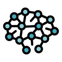Brain icon representing neural network processing information vector