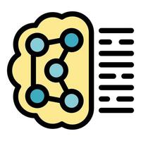 Brain generating lines of code icon for software development vector