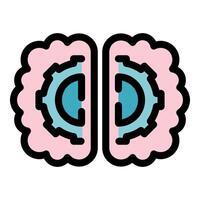 Brain with gears working representing thinking process and creativity vector
