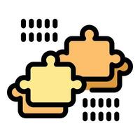 Puzzle pieces connecting representing problem solving and teamwork vector