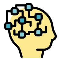 Human head silhouette with digital network inside representing artificial intelligence vector