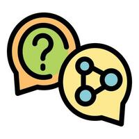 Question and answer in speech bubbles representing online forum vector