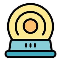 Smart home assistant device with round display icon vector