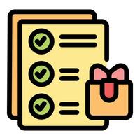 Gift for completing checklist on clipboard with check marks icon vector