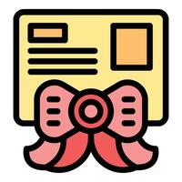 Gift card with big red ribbon being tied vector