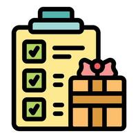 Completing tasks checklist with gift box reward system vector