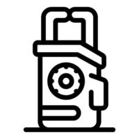 Portable electric generator providing power supply with control panel and handle vector