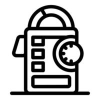 Parking meter managing time and payment for vehicle parking space vector