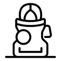 Opened bag of flour with whisk for baking and cooking vector