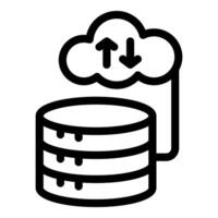 Cloud computing transfers data to server database storage icon vector