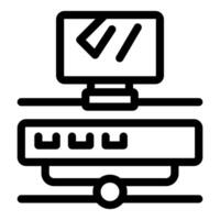 Computer connecting to router showing internet connection vector