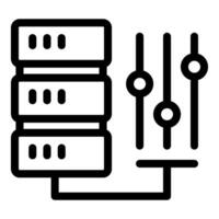 Server settings being changed using vertical sliders with three levels vector