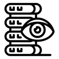 Eye keeping track of data storage representing data monitoring and analysis vector