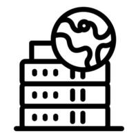 Global server providing worldwide connectivity and data storage vector