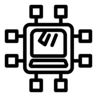 Decentralized computer network connecting multiple devices vector