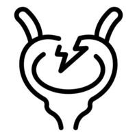 Bladder pain causing discomfort and urinary problems icon vector