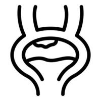 Prostate gland showing symptoms of prostatitis, enlarged prostate or benign prostatic hyperplasia vector