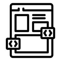 Frontend development process, creating user interfaces with code integration vector