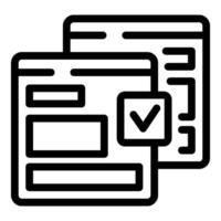 Online form sending successfully with check mark icon showing completion vector