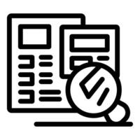 Magnifying glass checking planning documents icon vector